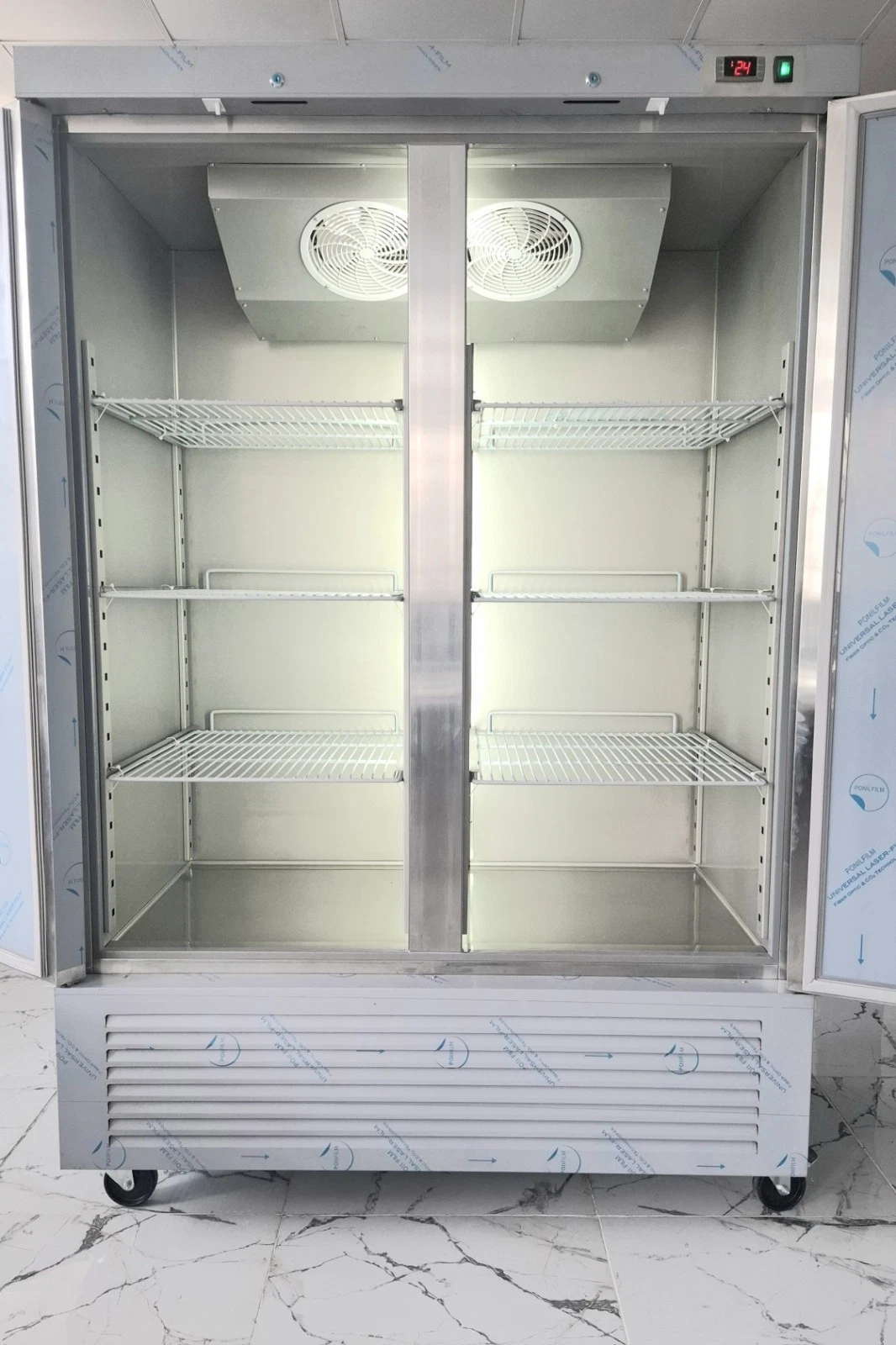 BRAND NEW HEAVY DUTY STAINLESS STEEL DOUBLE DOORS FRIDGE..1200 LTR LED LIGHT. - Image 2
