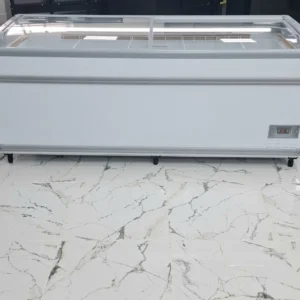 BRAND NEW SENOL CURVED SLIDING DOORS HEAVY DUTY COMMERCIAL CHEST FREEZER.2METER