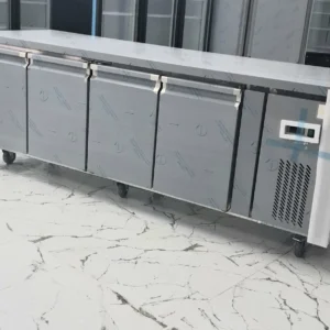 BRAND NEW COMMERCIAL STAINLESS STEEL 4 DOORS PIZZA PREP TABLE FREEZER.2 METER..