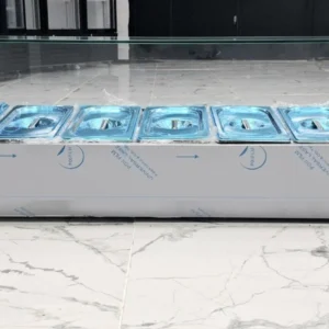 BRAND NEW COMMERCIAL GLASS REFRIGERATED SALADETE TOPPING SERVERY PREP TOP FRIDGE